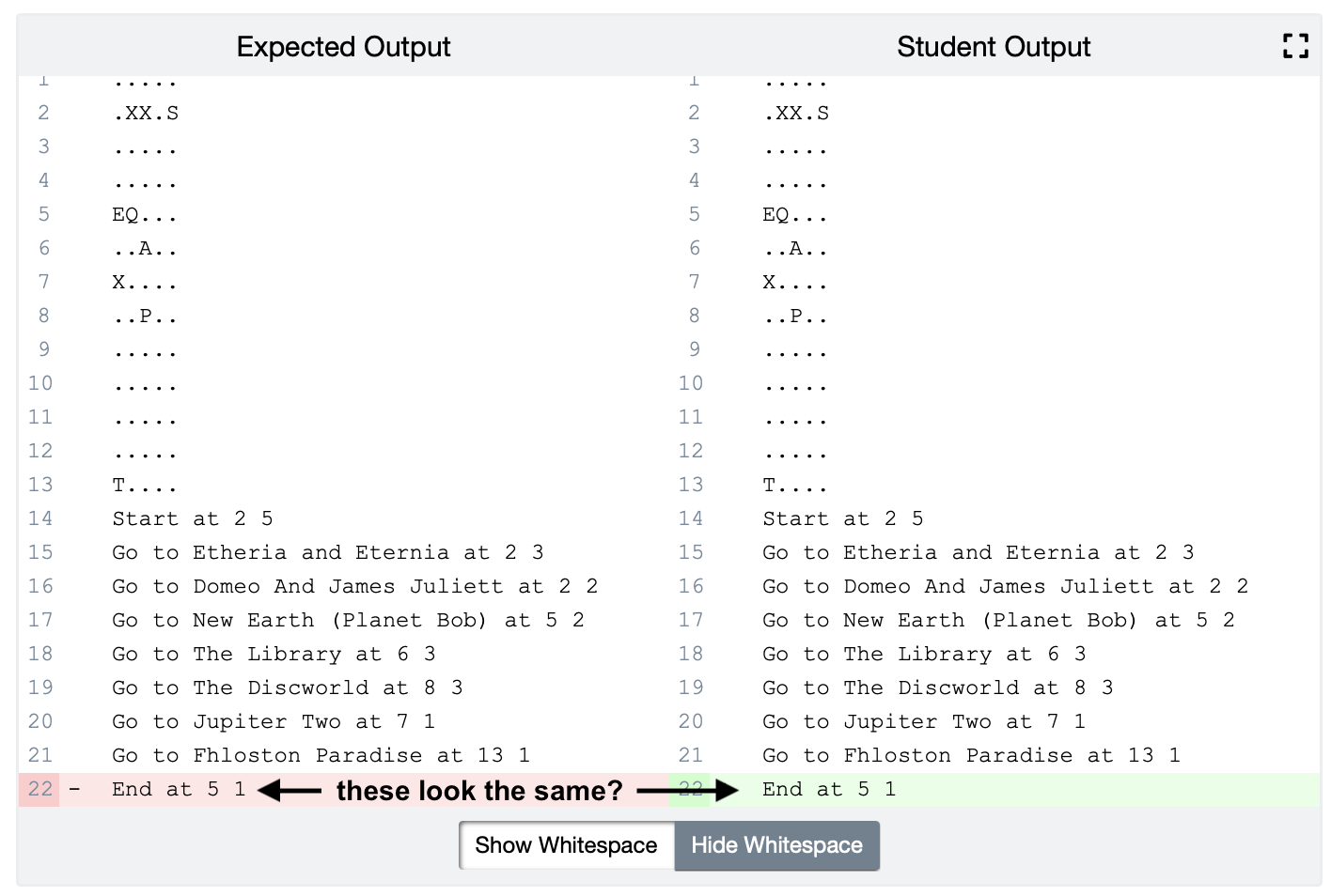 A checkmark shows that the test case passed. Nothing else is really shown for this test case.