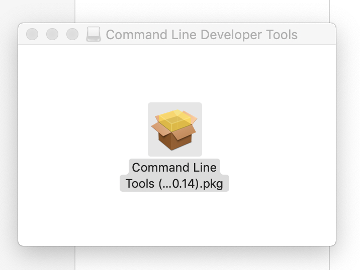 A screen capture of a downloads folder with the Command Line Tools file inside.