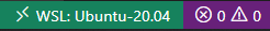 A screen capture of the WSL Ubuntu label in the corner of the VS Code interface.