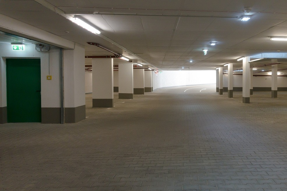 Picture of an underground parking structure.